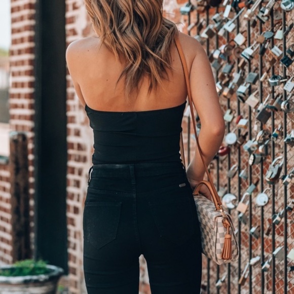 New Black Bardot Strapless Bodysuit - Picture 6 of 7